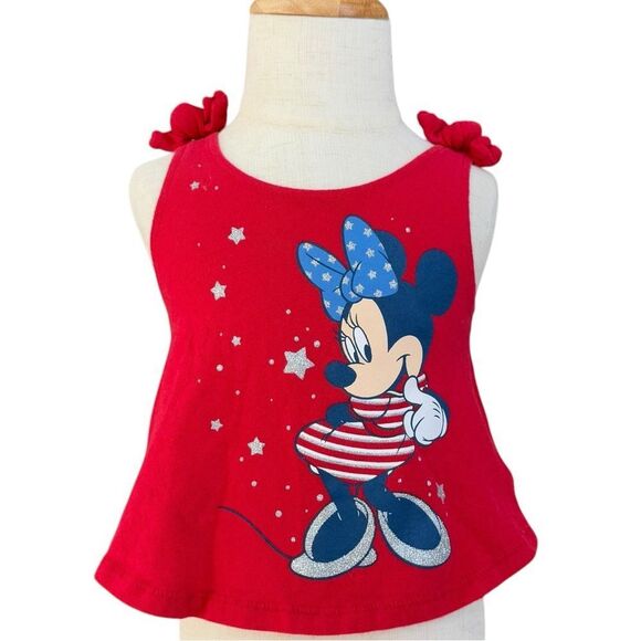 Old Navy Disney Girls Sleeveless Minnie Mouse Bow Shoulder Top. 12-18 Months. - Picture 2 of 7